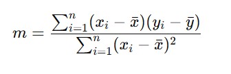 Picture showing formula for calculating slope